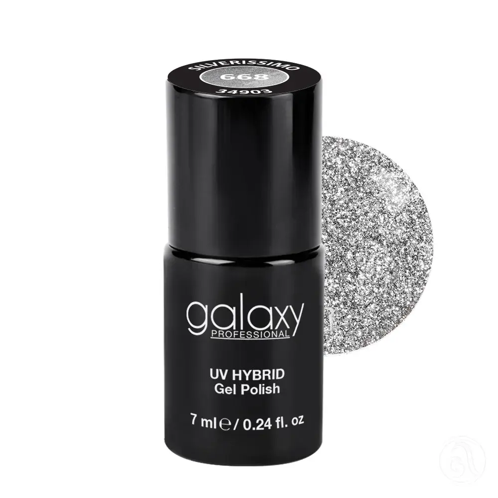 Galaxy Professional Trajni Lak Za Nokte Uv/Led Hybrid 7Ml - Silverissimo S668