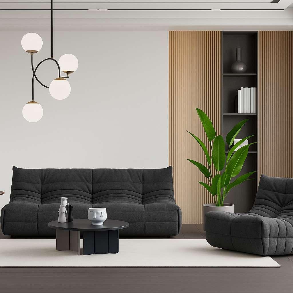 Atelier del Sofa Bocek sklopiva fotelja, 90x100x80 cm, tamnosiva