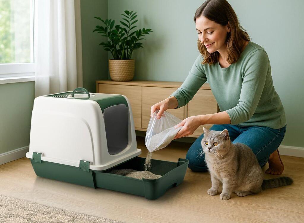 Mačji toalet Paws & Whiskers 5115-06, zeleni