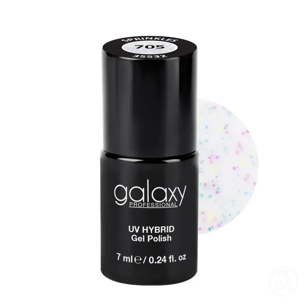 Galaxy Professional Trajni Lak Za Nokte Uv/Led Hybrid 7Ml - Sprinkles S705