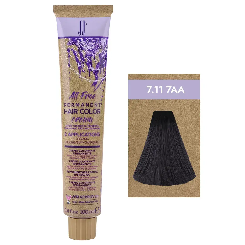 Jj Farba Za Kosu "S All Free 100Ml - 7.11-7Aa Intenzivna Pepeljasta Srednjeplava