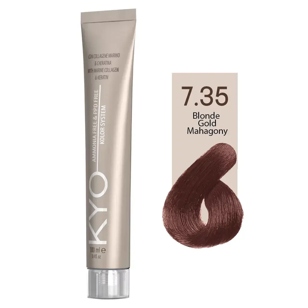 Kyo Farba Za Kosu Bez Amonijaka  100Ml - Zlatnoplava Mahagoni 7.35