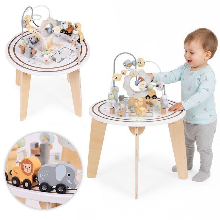 Eco Toys Drveni edukativni interaktivni sto za djecu Labirint 5u1