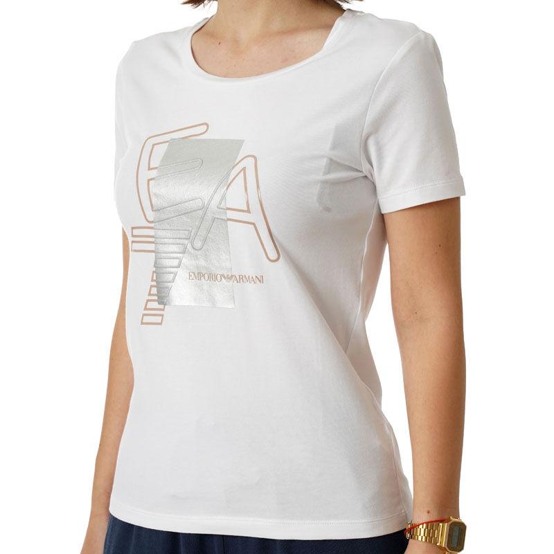 Emporio Armani Ženska majica kratkih rukava Train Logo Series Tee Ss Box Logo Crossover, Bijela