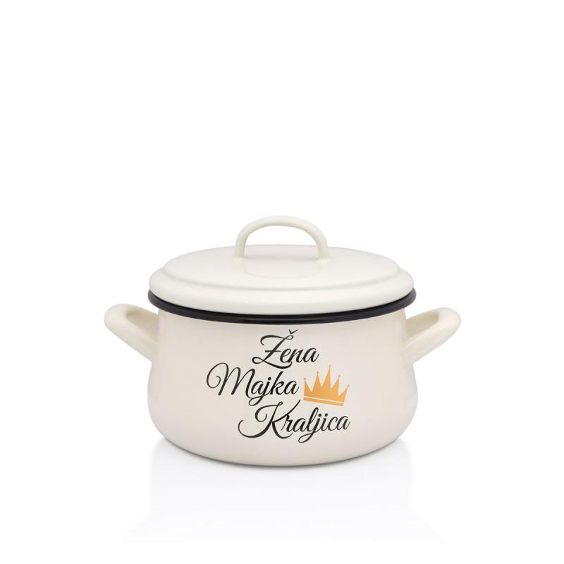 Metalac duboka šerpa ŽENA MAJKA KRALJICA 16cm/2,2lit, Bež