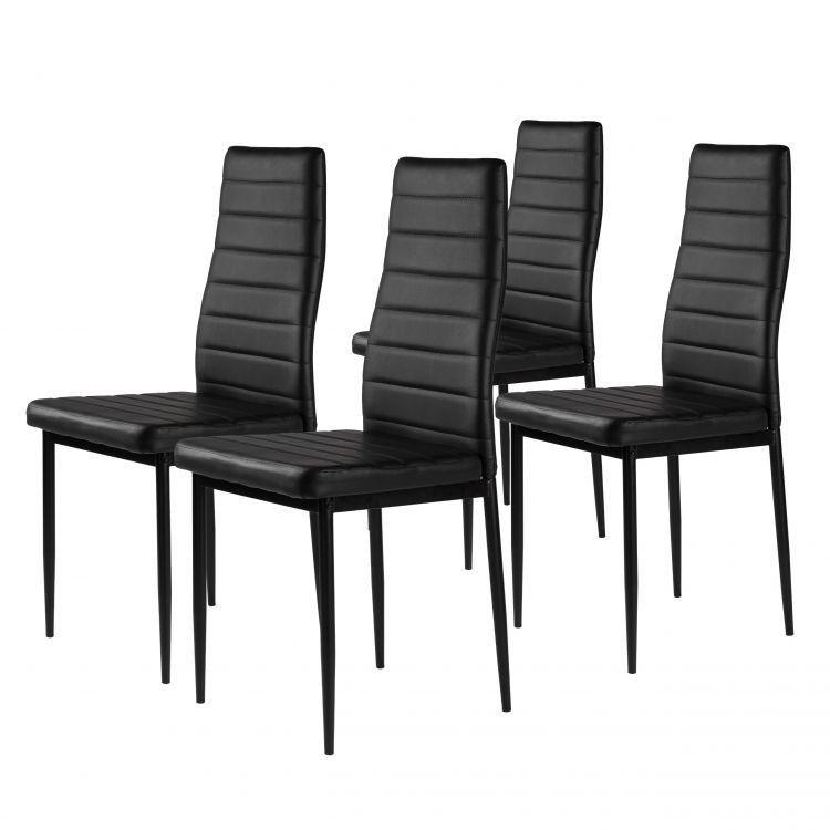 ModernHome Trpezarijski set stolica od 4 Tami, crne