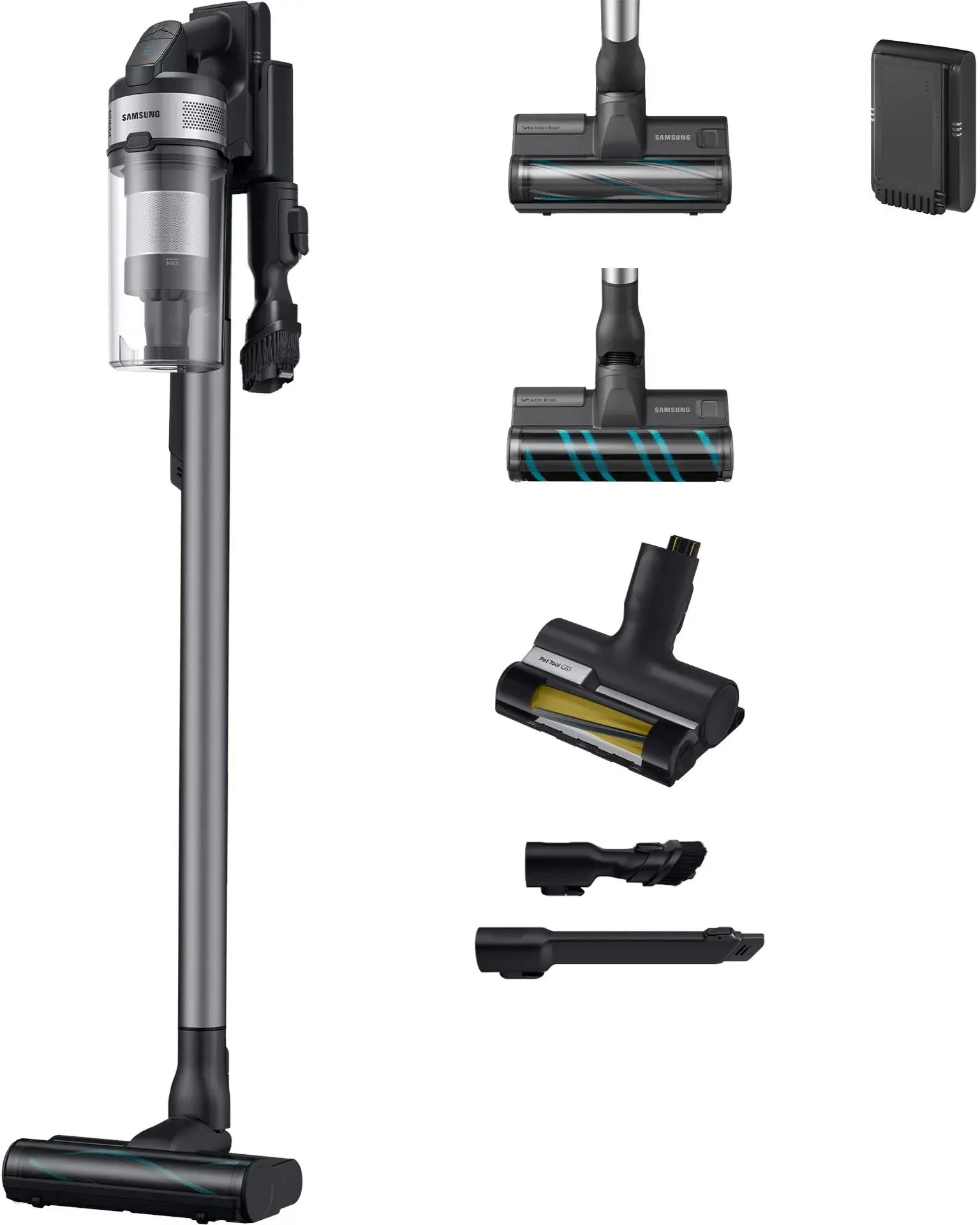 Samsung Vs20B75Acr5/Ge Usisivač Jet 75E Complete, Digital Inverter Motor, 200W, Autonomija Do 1H, Crna
