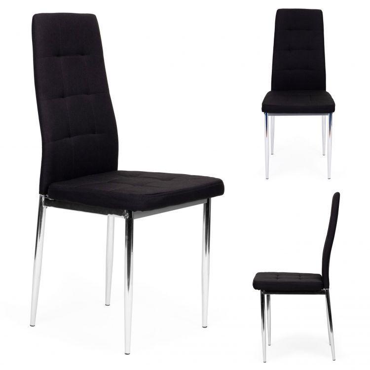 ModernHome Set od 4 trpezarijske stolice tamne, crne