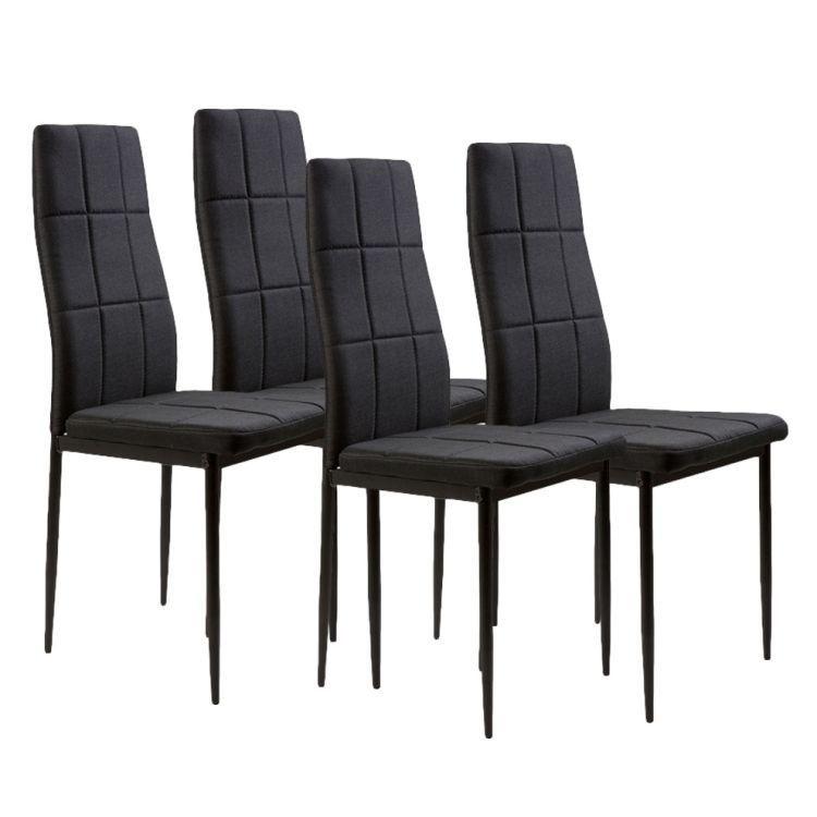 ModernHome Trpezarijski set stolica od 4 Tami, crne