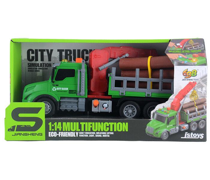 Igračka za djecu Kamion za transport drva, Zeleni