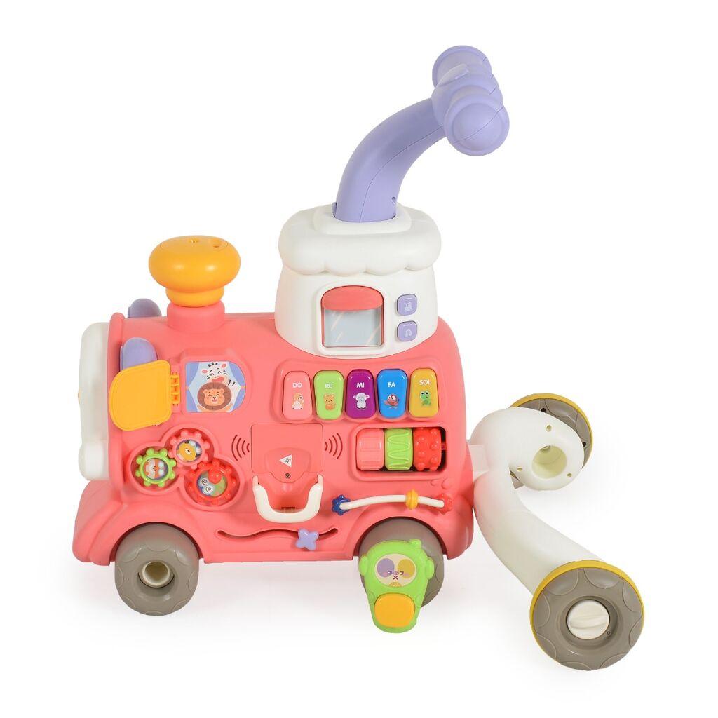 Moni Toys Guralica za bebe Voz 6063, 3u1, Roze