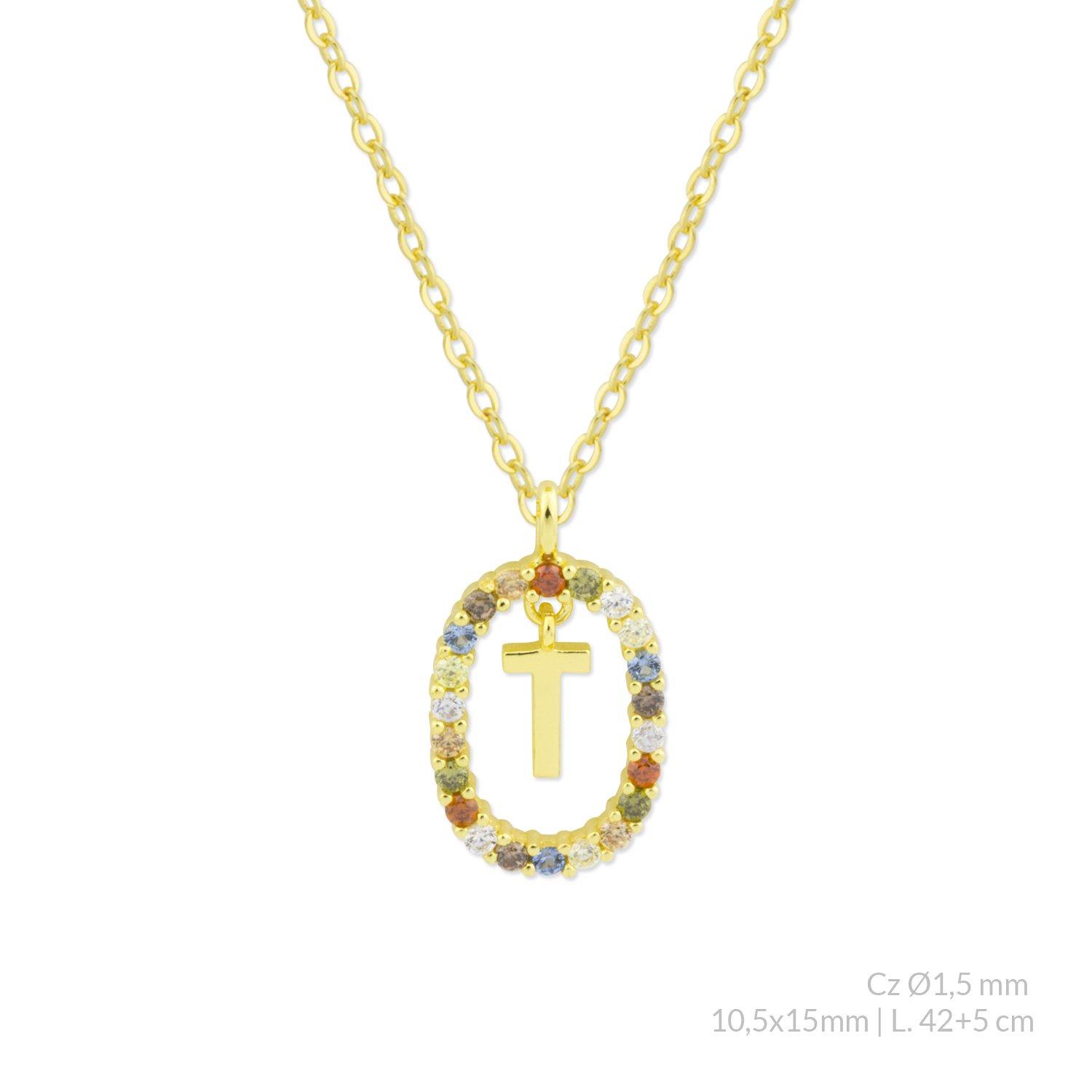 Dameo Letters Frame Ogrlica T Gold 175843C