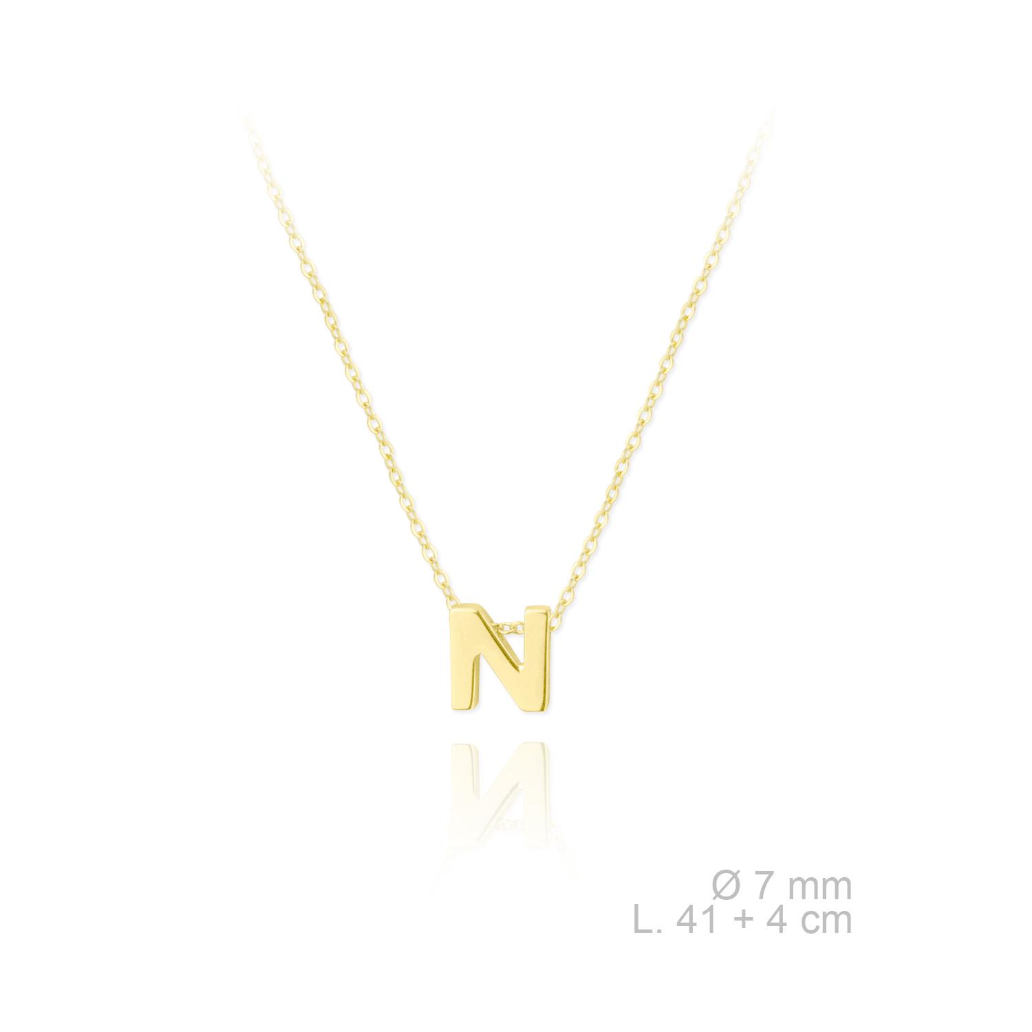 Dameo Tiny Letters Ogrlica N - Gold Plated 177041C