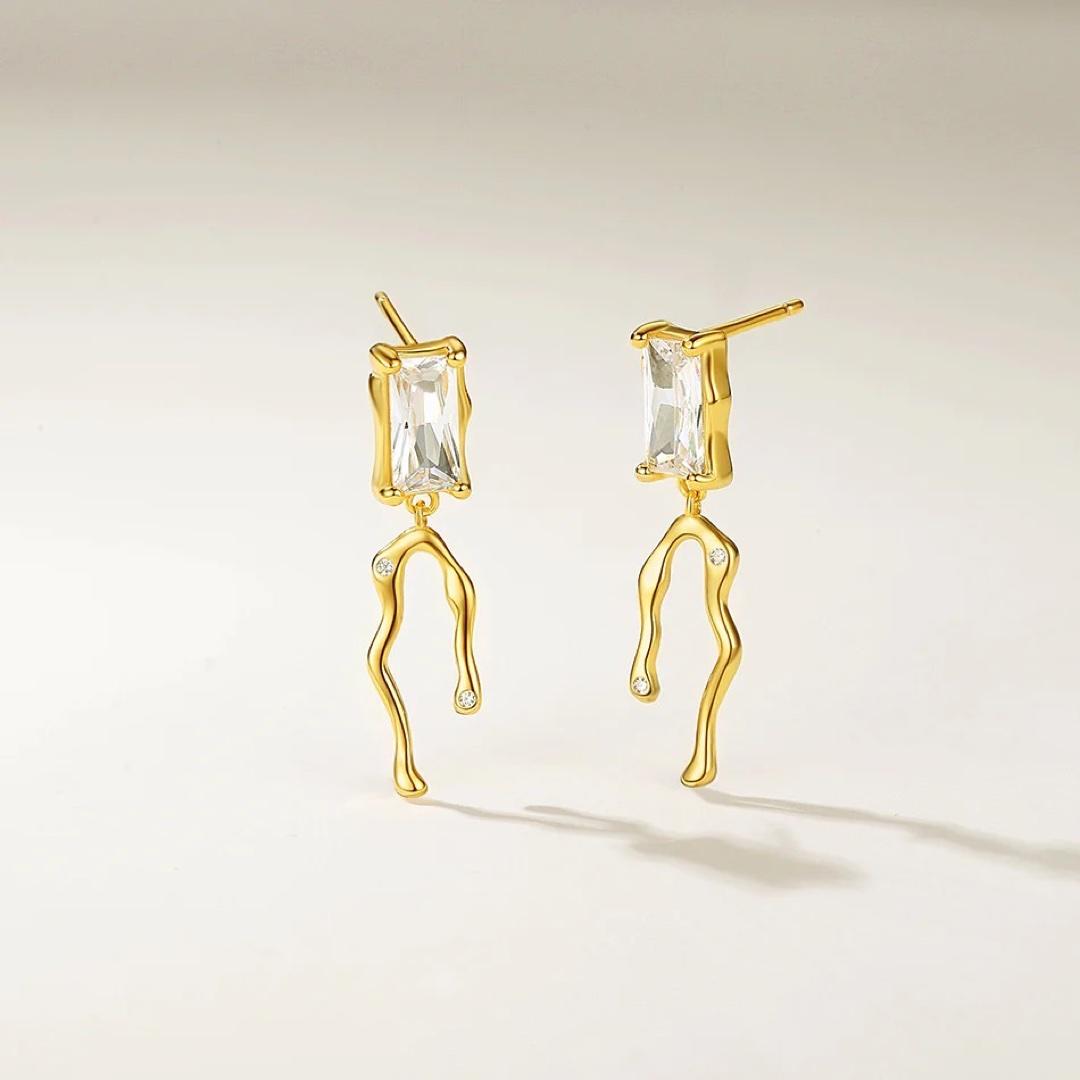 Dameo Minđuše Icy - srebro sa pozlatom i cirkonima