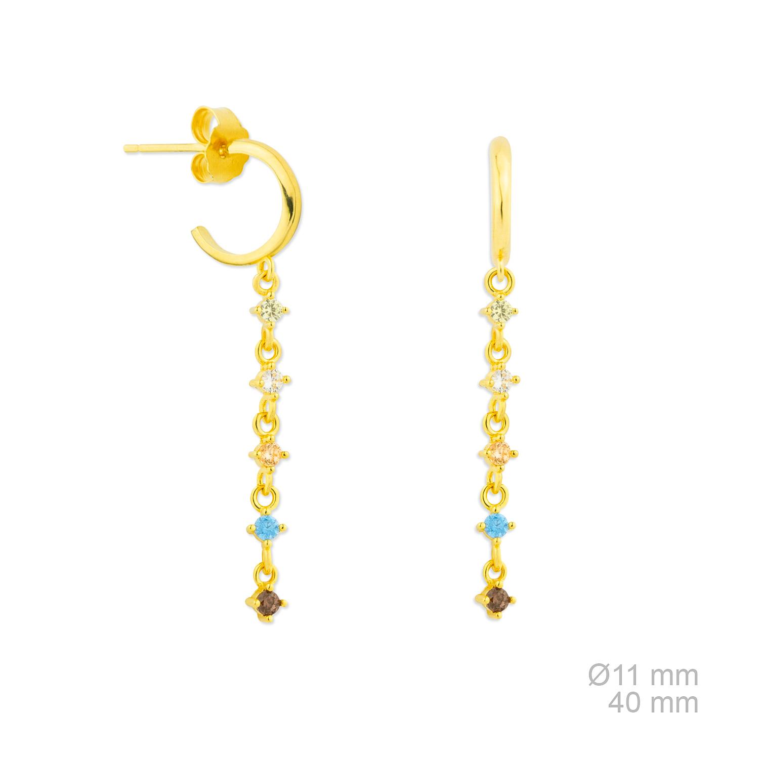 Dameo Minđuše Bohemian 152622C - srebro sa pozlatom i cirkoni