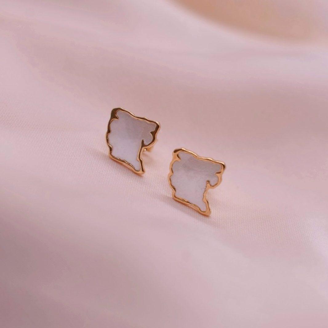 Dameo Minđuše Montenegro Mother of Pearl - srebro 925 sa pozlatom