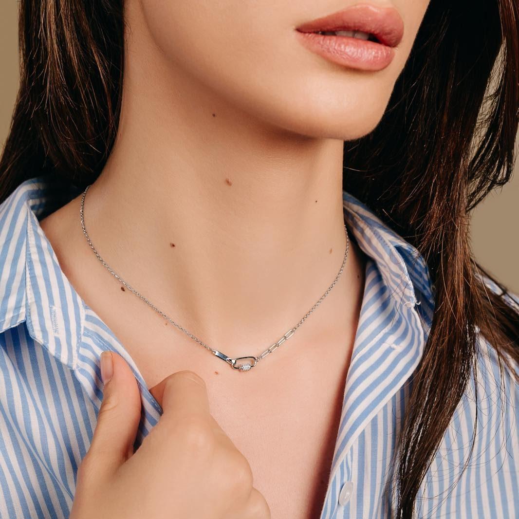 Dameo Srebrna Ogrlica Now or Never - srebro 925 i cirkon