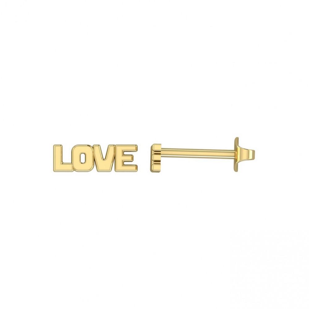 Dameo minđuše Love 14kt žuto zlato