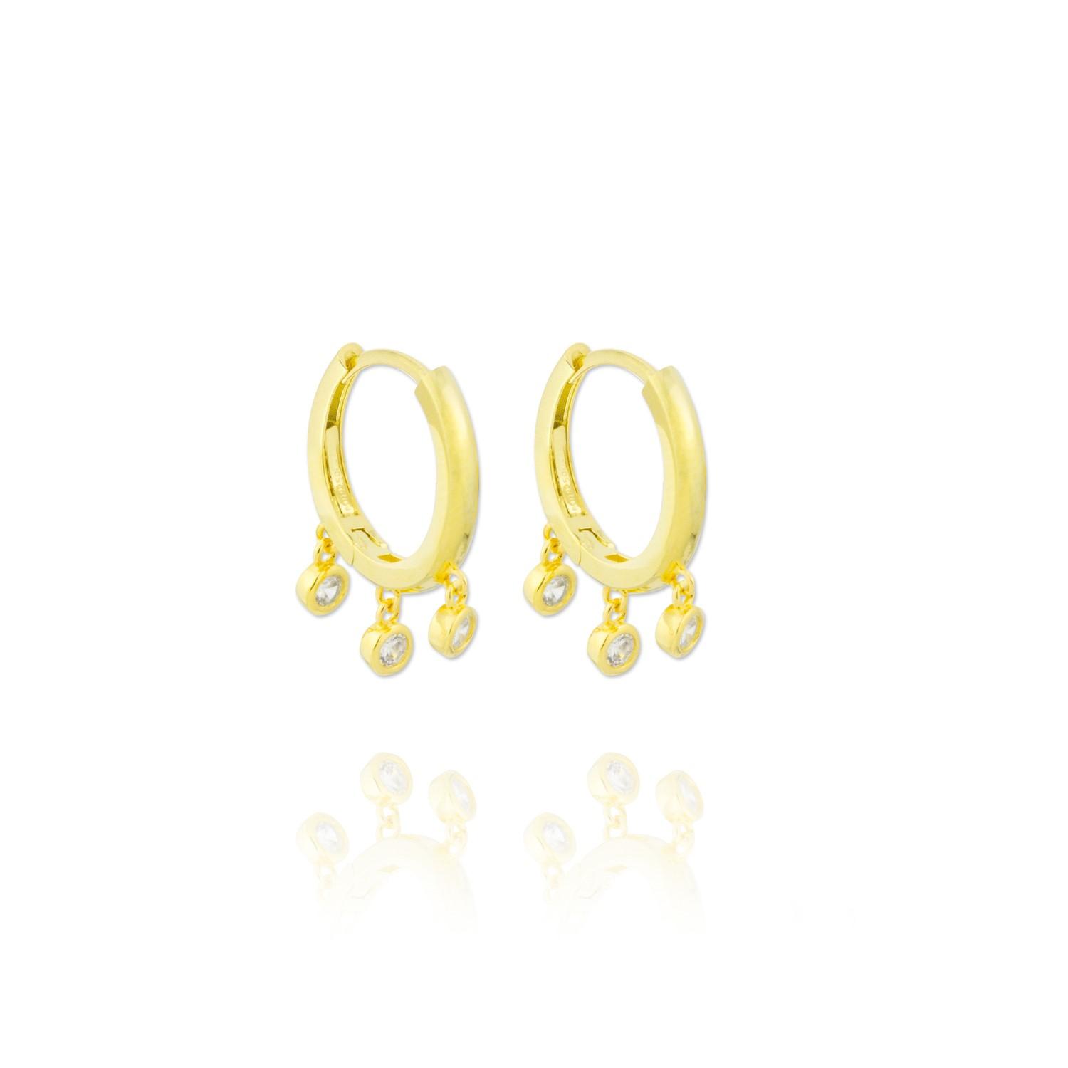 Dameo Minđuše Hoops w Stones Gold 152055C