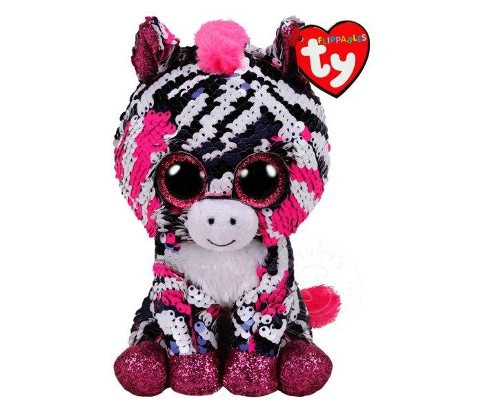 Igracka Ty pliš svjetlucavi zebra pink