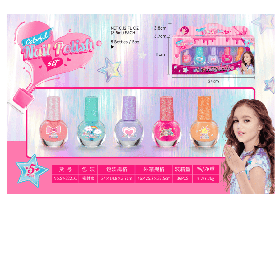 Set Lakova Za Nokte Magic Fingertips 5/1 Set Sy 2221C, Šarena