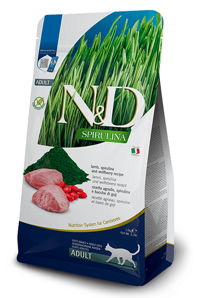 N&D Spirulina Adult 1.5kg. - jagnjetina, spirulina i goji bobice