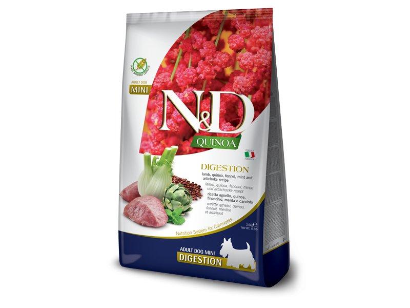 N&D Quinoa Digestion Mini Adult 2.5kg. - jagnjetina, kinoa, komorač i nana