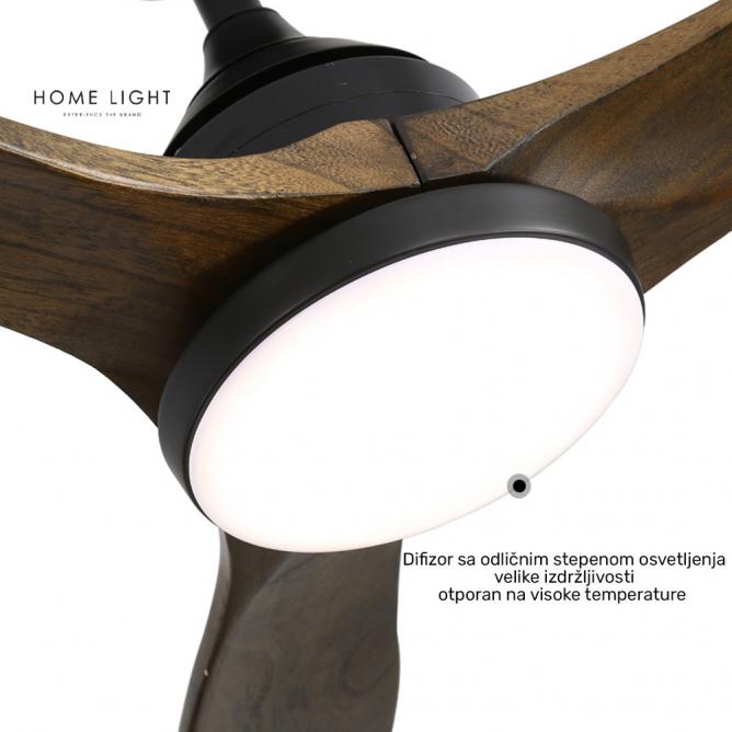 HOME LIGHT Plafonski ventilator sa svjetlom C193B, braon