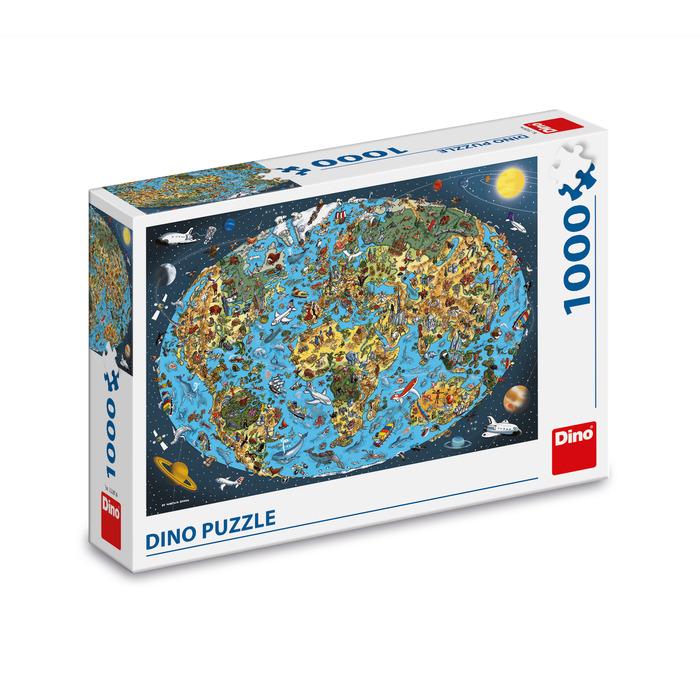 Puzzle Dino Ilustrovana Mapa Sveta 1000 Kom 532816