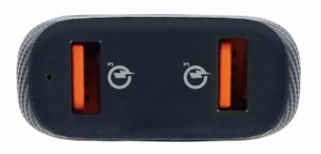 Gembird USB brzi punjač za auto, QC3.0, 36 W, 2-portni, Crni