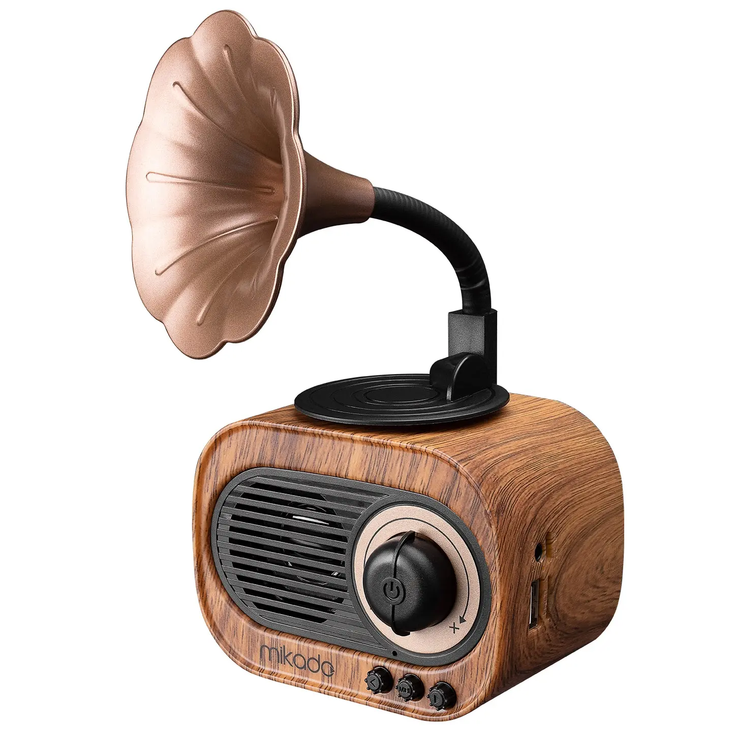 Mikado Bluetooth zvučnik RETRO gramofon, MN-S19, Smeđi