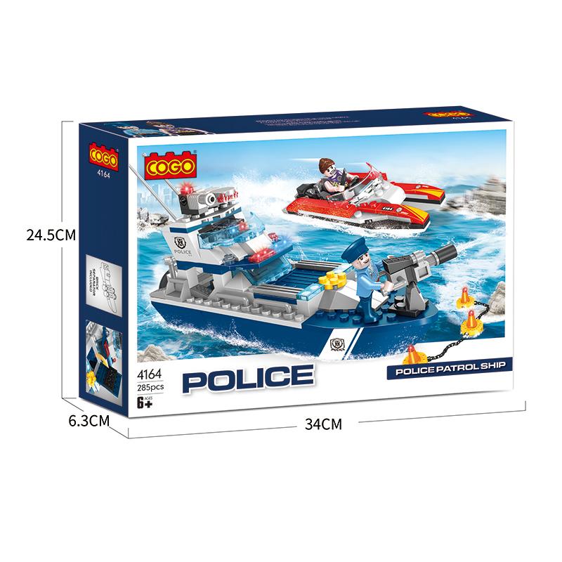 Cogo Kockice Policijski Patrolni Brod 285 Pcs
