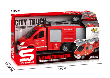 Vatrogasni Kamion Sa Prskalicom Muzikom I Svetlima City Truck Js140