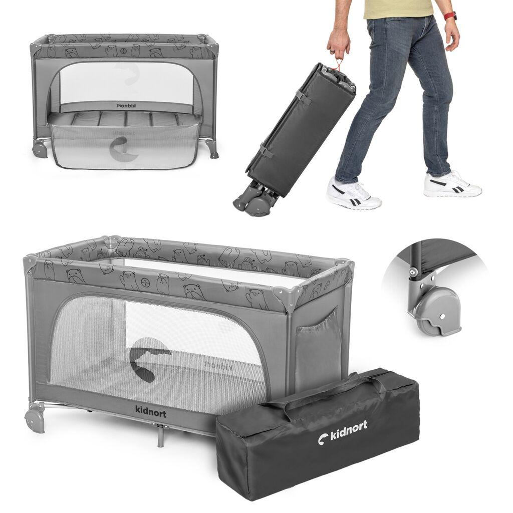 Kidnort Grotta prijenosni krevetić, tamno siva