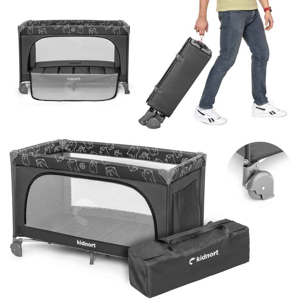 Kidnort Grotta prijenosni krevetić, tamno siva