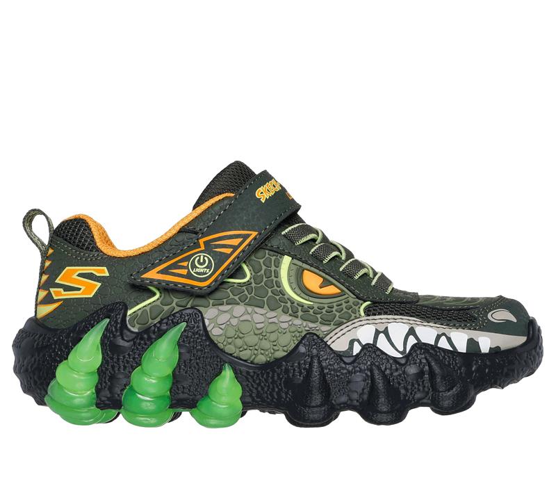 Skechers dječje patike Skech-O-Saurus Lights Bc 400121L-OLV, crno-zelene
