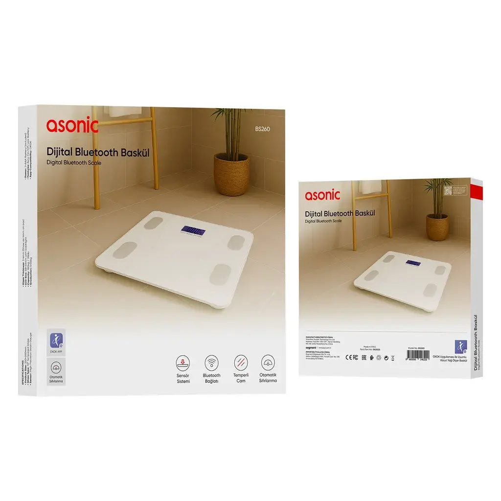 Asonic Digitalna vaga BS260 260x260mm, Bijela