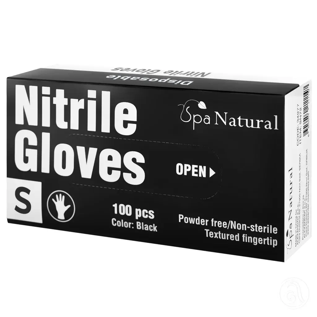 Spa Natural Rukavice Nitrile, 100 komada, Crne