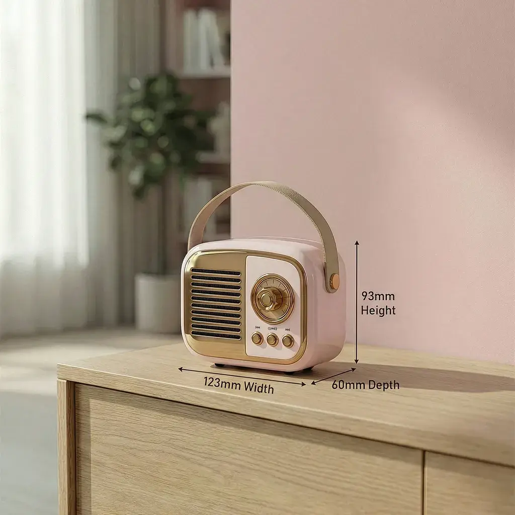 Mikado Bežični zvučnik MD-24BT Echoes 3W 800mAh Classic Retro, Roze