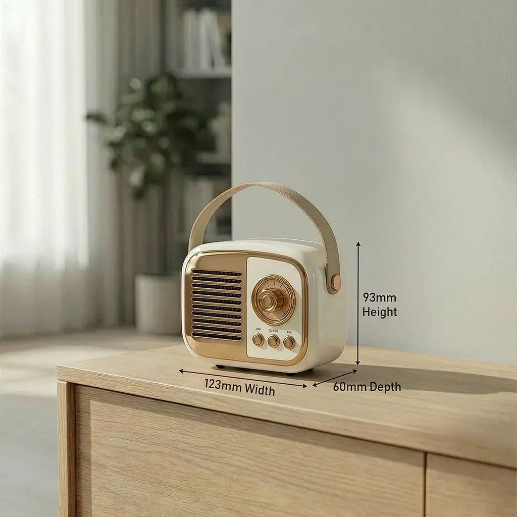 Mikado Bežični zvučnik MD-24BT Echoes 3W 800mAh Classic Retro, Krem