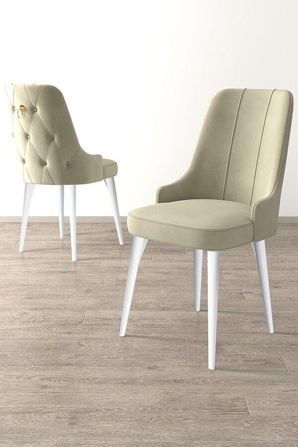 Hanah Home Newa set stolica, 46x94x46 cm, 6 dijelova, krem-bijela