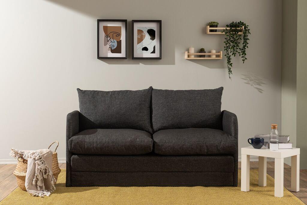Atelier del Sofa Dvosjed Saga XL, 148 x 70 x 66 cm, Tamno siva