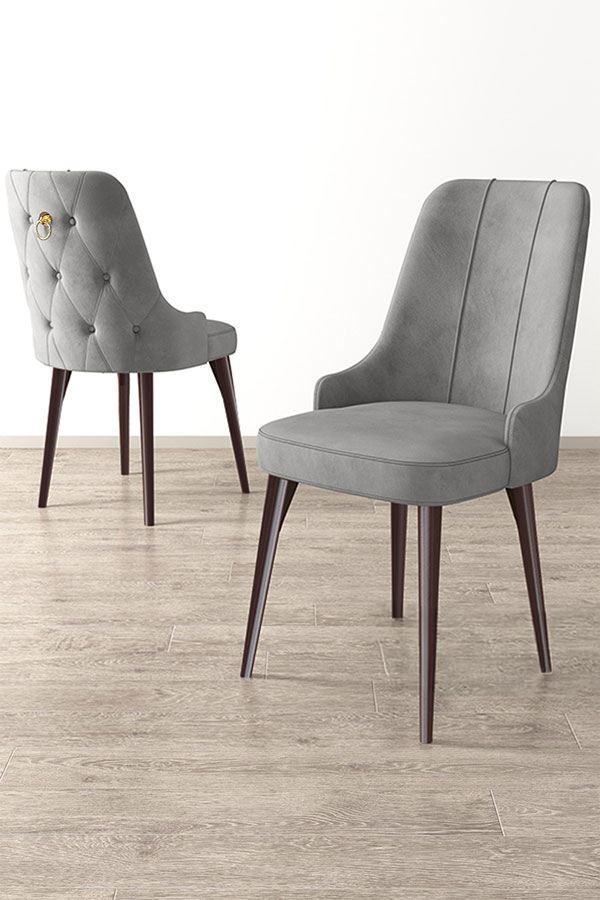 Hanah Home Newa set stolica, 46x94x46 cm, 6 dijelova, sivo-smeđa