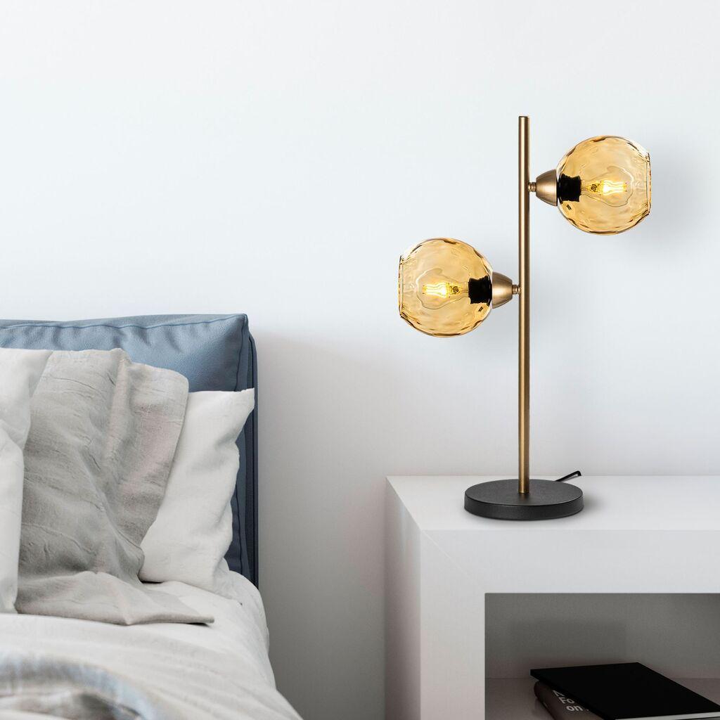 Opviq Stona lampa Benek-15-14564, 36x18x58 cm, IP20, Zlatno-žuta boja