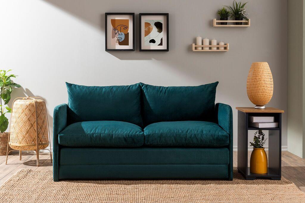 Atelier del Sofa Dvosjed na rasklapanje Saga XL, 148 x 70 x 66 cm, Petrol