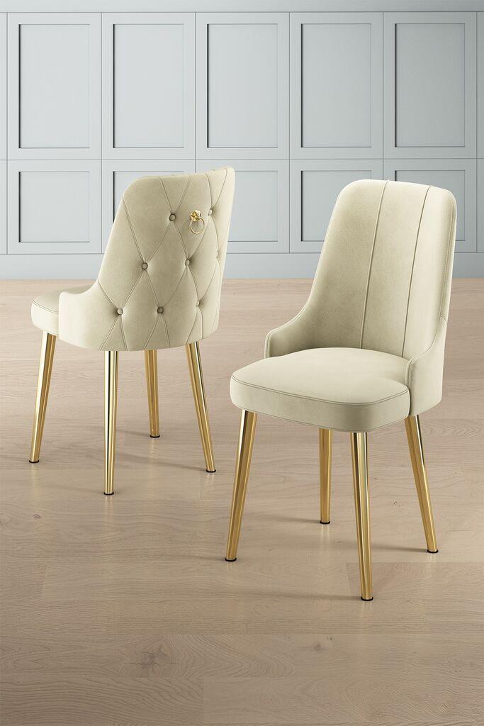 Hanah Home Newa set stolica, 46x94x46 cm, 6 dijelova, zlatno-krem boja