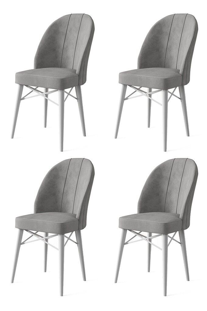 Hanah Home Ritim set stolica, 44x96x42 cm, 4 dijela, sivo-bijela