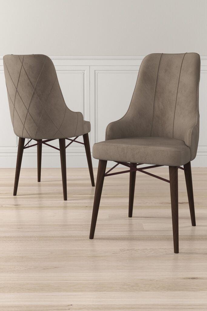 Hanah Home set stolica Neta, 46x95x42 cm, 2 dijela, Smeđe-smeđa