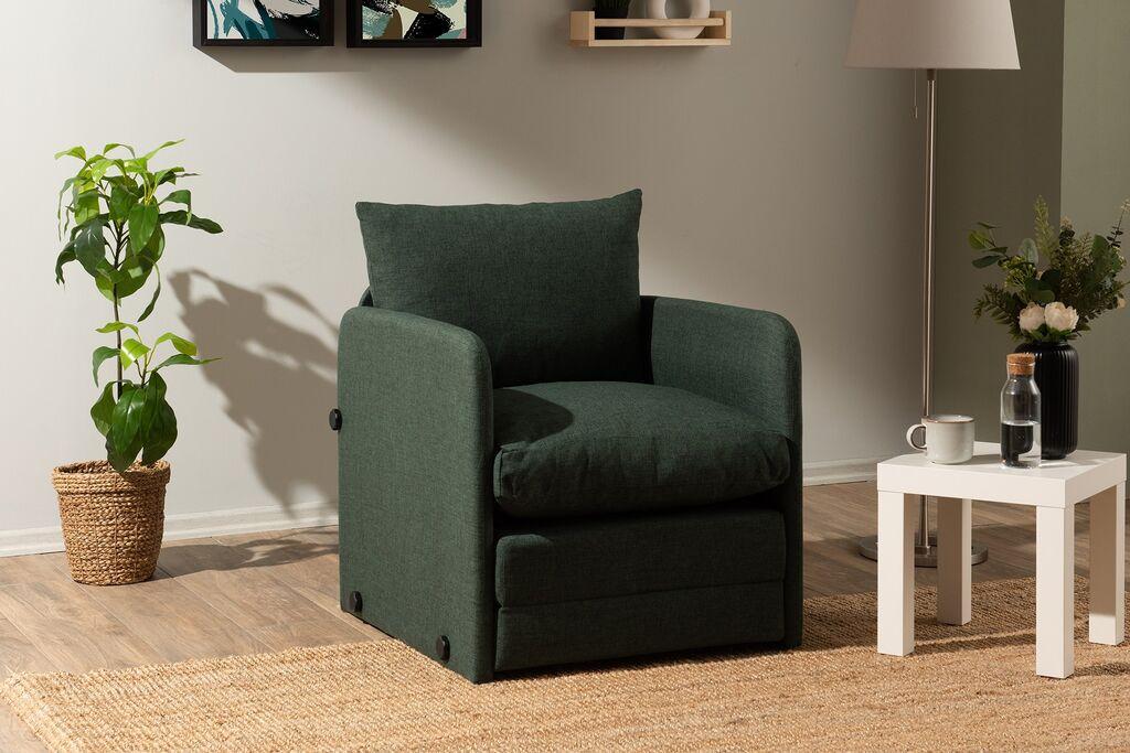 Atelier del Sofa Saga Sklopiva fotelja za jednu osobu, 68 x 70 x 66 cm, Zelena