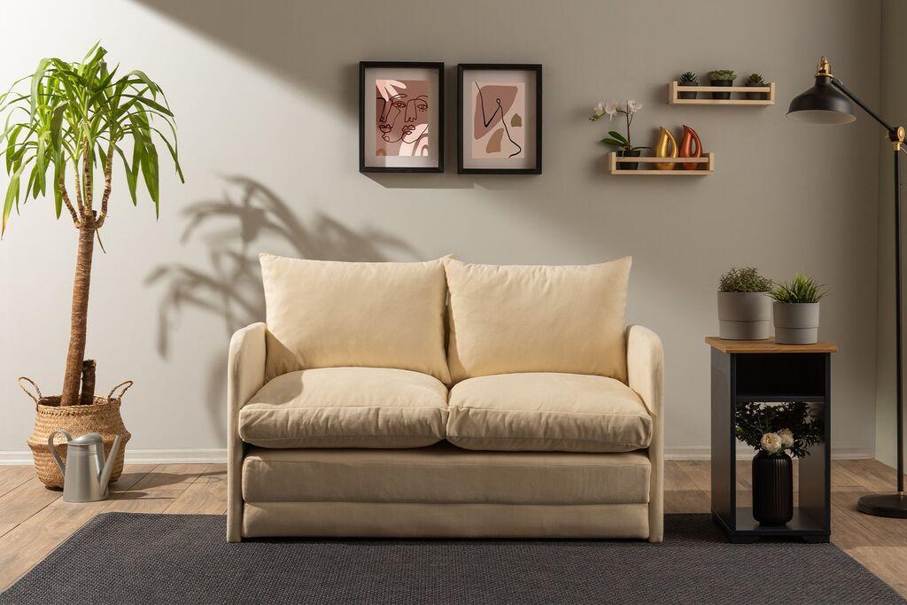 Atelier del Sofa Dvosjed na razvlačenje Saga, 128 x 70 x 66 cm, Krem